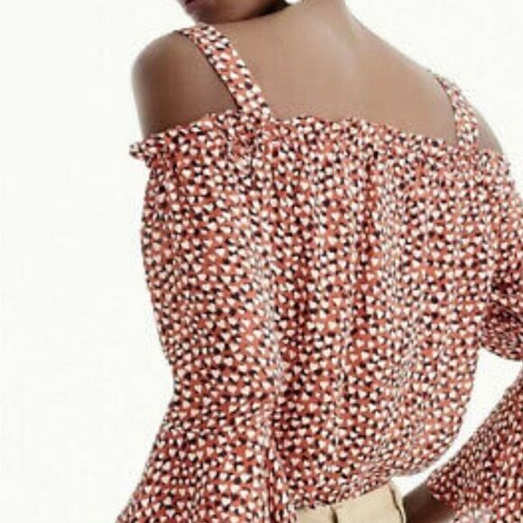 NWT J CREW Silk Cold Shoulder Blouse - Picture 3 of 16